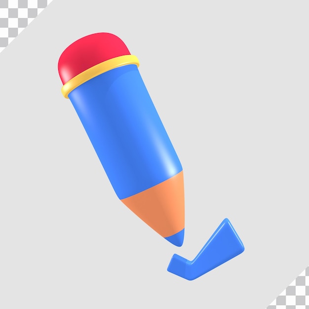 concept d'objet tique crayon 3d