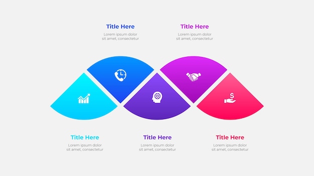 concept of 5 options of business development process infographic elements