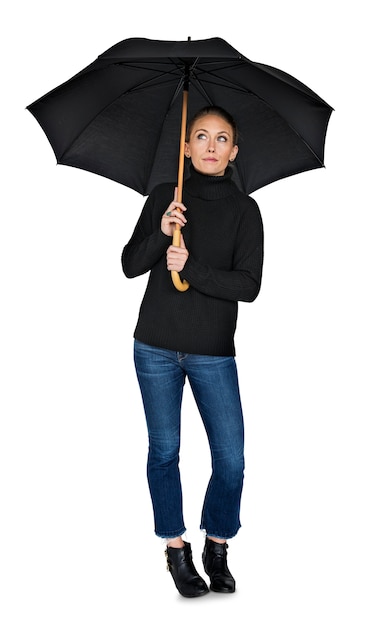 PSD concept de parapluie femme conscience curieuse