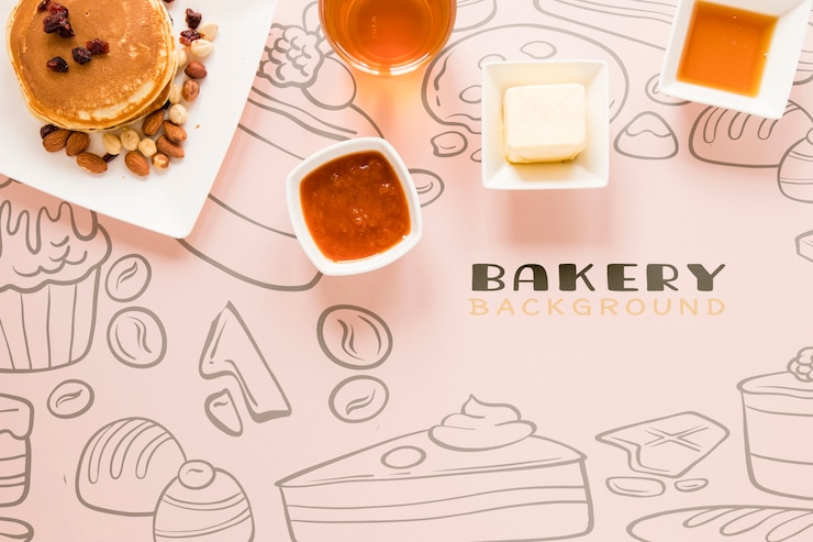 PSD concept de petit-déjeuner sain vue de dessus