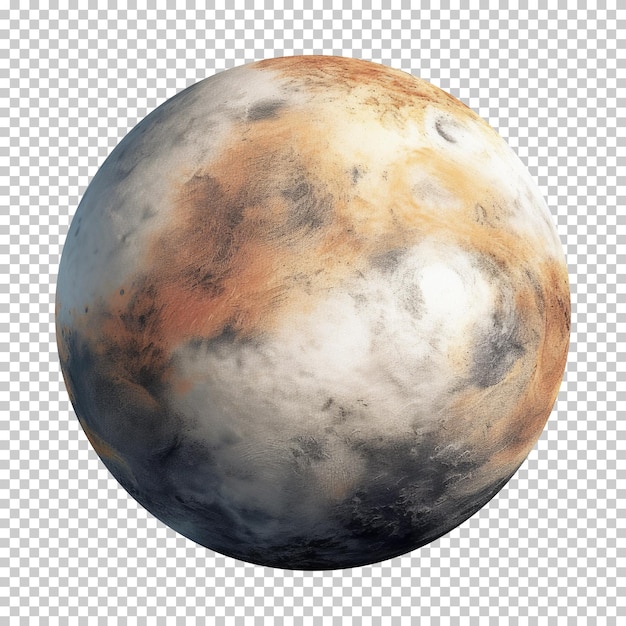 Concept De Planète Naine Pluton Isolé Sur Fond Transparent