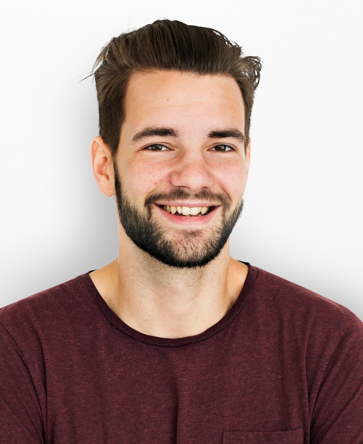 PSD concept de portrait confiant nutural homme adulte