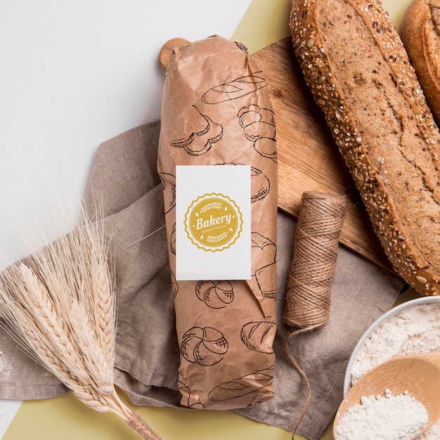 PSD concept de produits de boulangerie avec maquette