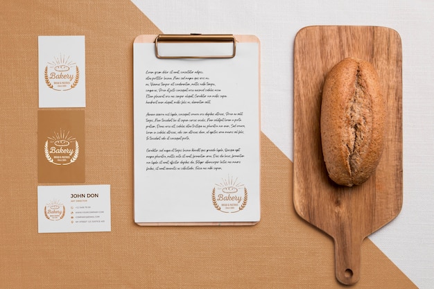 PSD concept de produits de boulangerie avec maquette