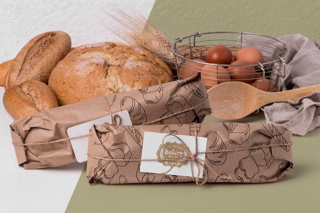 PSD concept de produits de boulangerie avec maquette