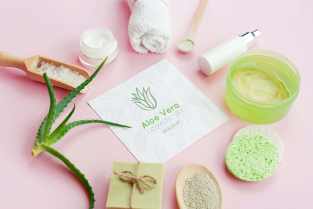 PSD concept de produits de toilette spa haute vue