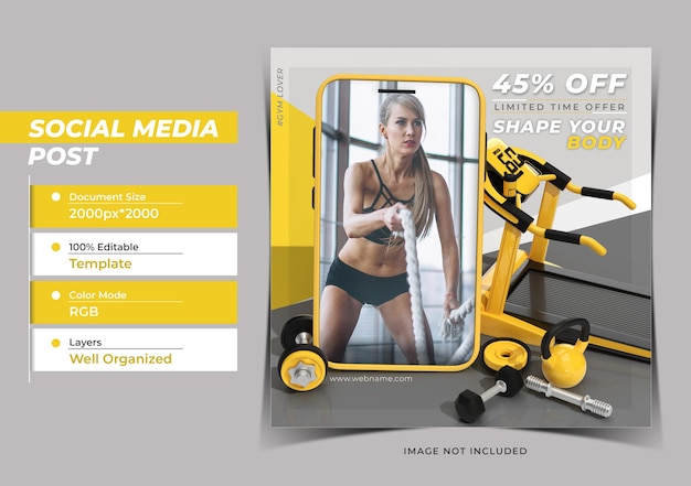 Concept De Remise En Forme Avec Mobile Mockup Digital Marketing Instagram P