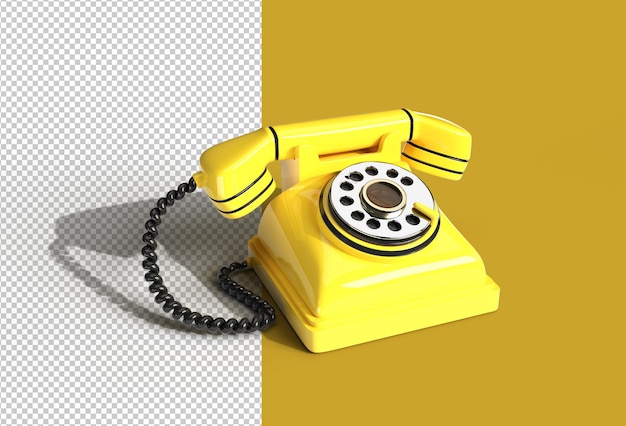 Concept de rendu 3D du vieux téléphone.