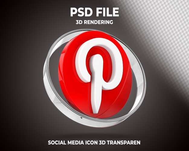 concept de rendu 3d icône pinterest