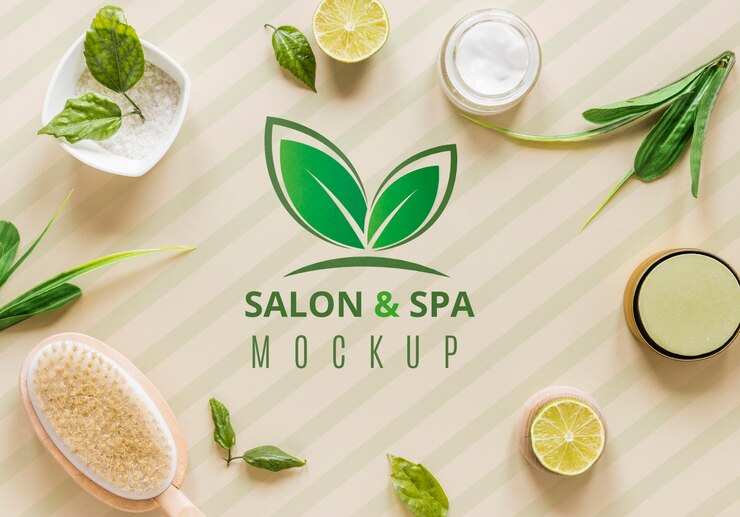 PSD concept de spa thérapeutique vue de dessus avec maquette