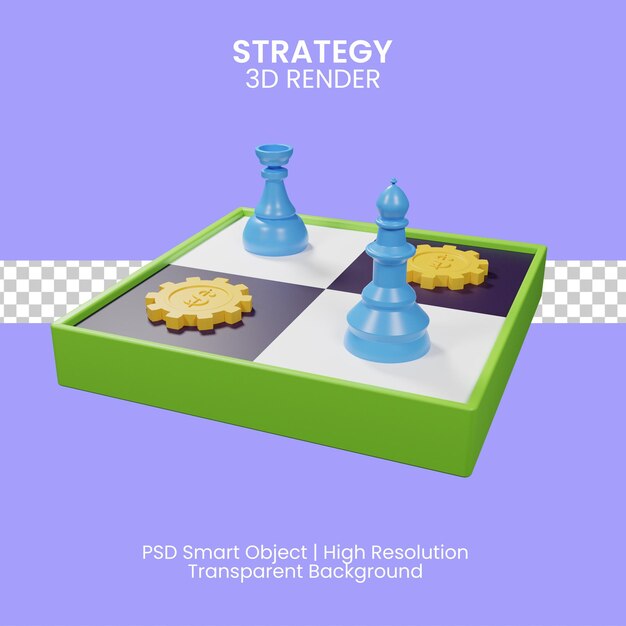PSD concept de stratégie d'entreprise illustration 3d
