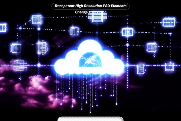 PSD concept de technologie de cloud computing et de computation périphérique avec système de protection des données de cybersécurité