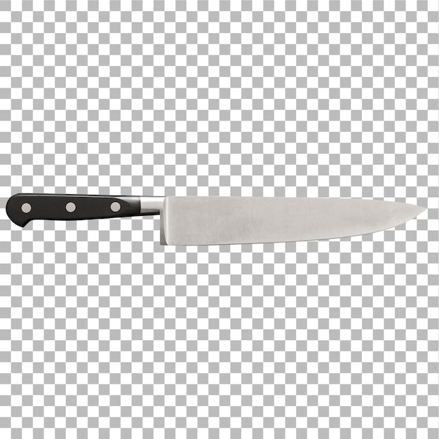 Un concept unique de couteau en acier inoxydable isolé sur un fond plat très adapté à l'utilisation dans la plupart des projets de cuisine