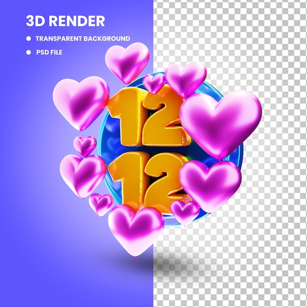 Concept de vente 1212 rendu 3d fond transparent