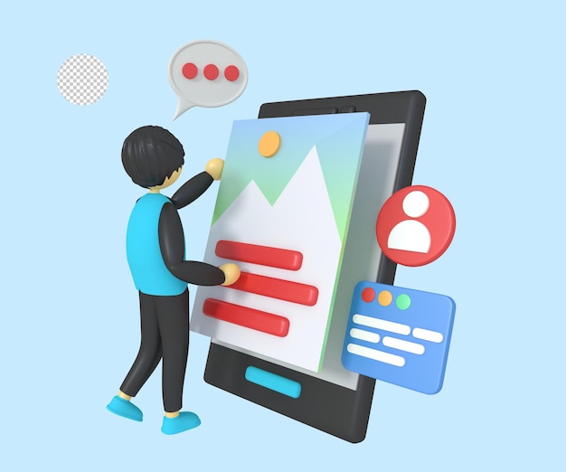 Le concepteur d'interface utilisateur travaille sur son projet.