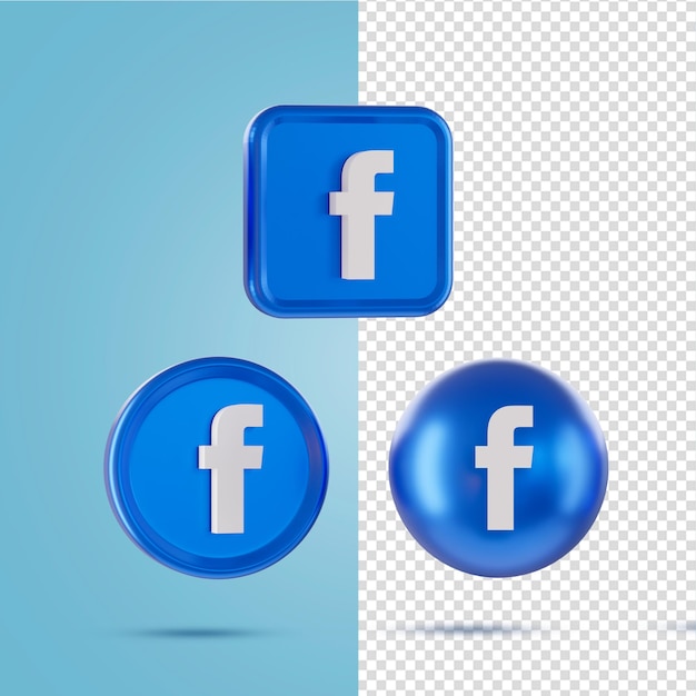 PSD conception 3d du logo facebook brillant