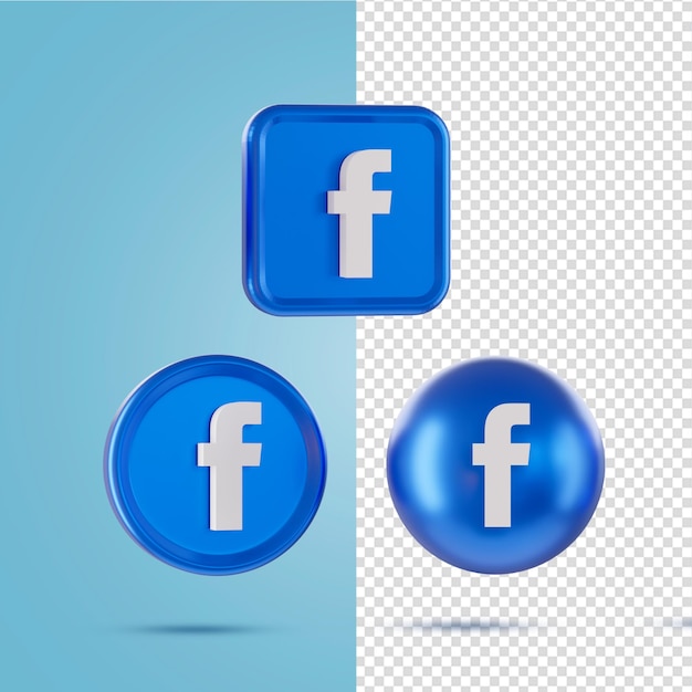 Conception 3d du logo Facebook brillant