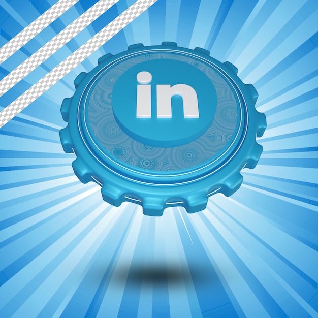 Conception 3d Isolée Du Logo Linkedin Brillant