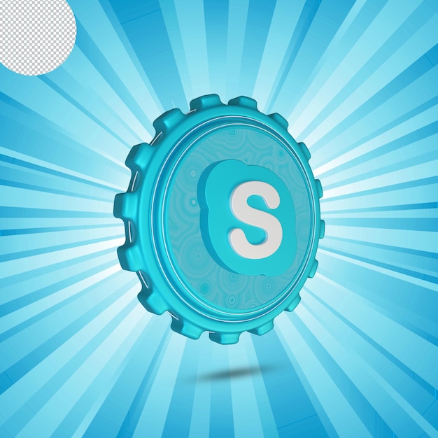 Conception 3d Isolée Du Logo Skype Brillant