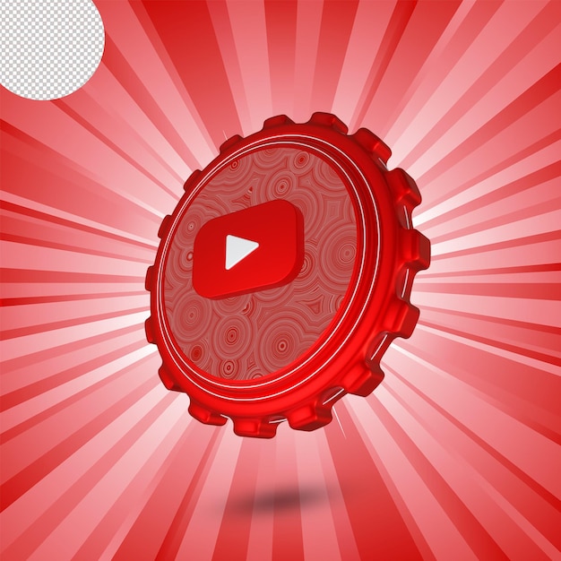 PSD conception 3d isolée du logo youtube brillant