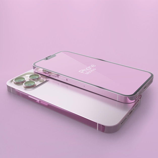 Conception 3D de rendu de maquette de smartphone réaliste en or rose PSD