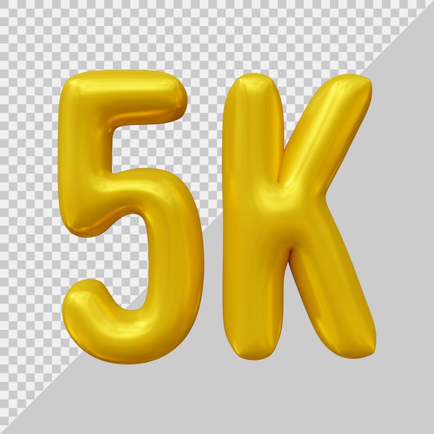 Conception D'abonnés 5k En Rendu 3d