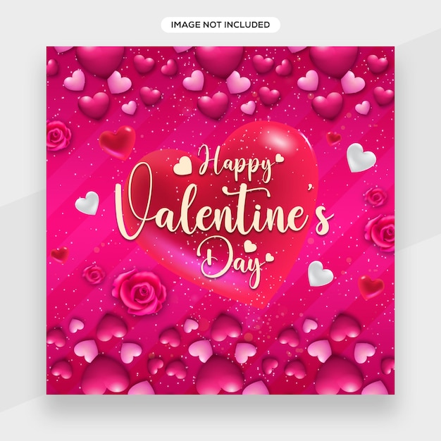 Conception abstraite de bannière de célébration de la saint-valentin heureuse avec un beau fond de saint-valentin d'amour