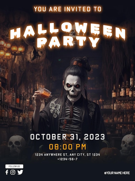 Conception D'affiche De Fête D'halloween Psd