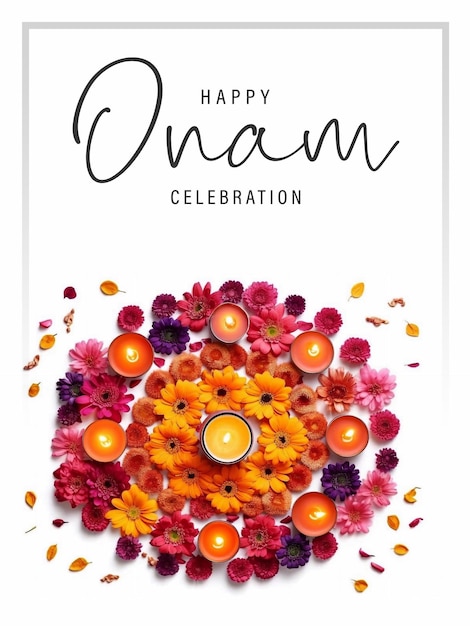 Conception D'affiche Happy Onam Modifiable Psd Avec De La Nourriture Traditionnelle Indienne