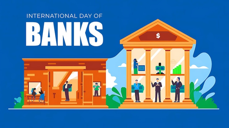 PSD conception d'une affiche pour la journée internationale des banques