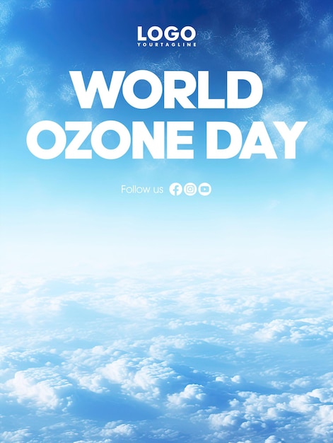 PSD conception d'affiche pour la journée mondiale de l'ozone