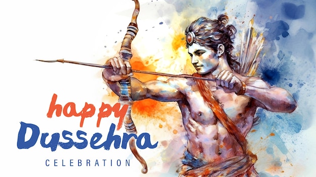 PSD conception d'affiche psd modifiable happy dussehra avec le festival de l'inde, fête hindoue vijayadashami