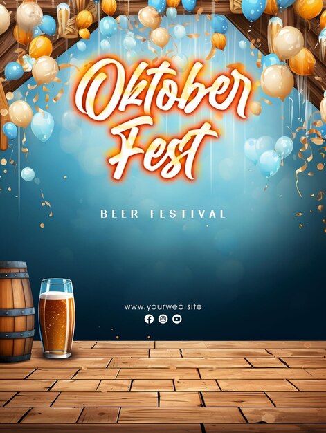 Conception D'affiche De Publication Sur Les Réseaux Sociaux Du Festival De La Bière Oktoberfest