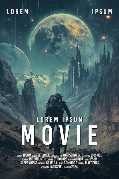 PSD conception de l'affiche de sci fi movi