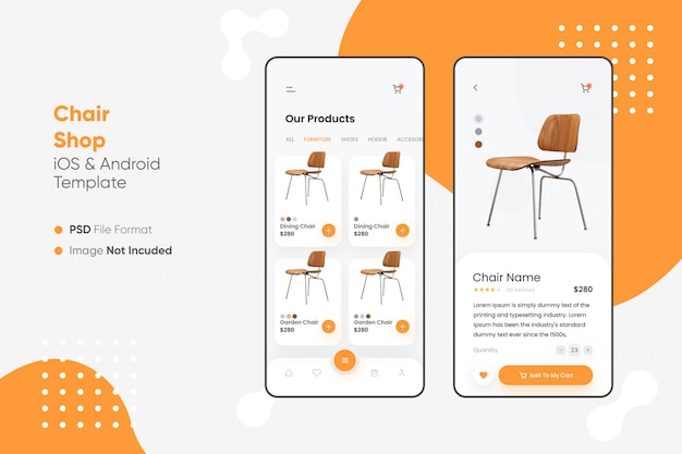 Conception de l'application de boutique de chaise