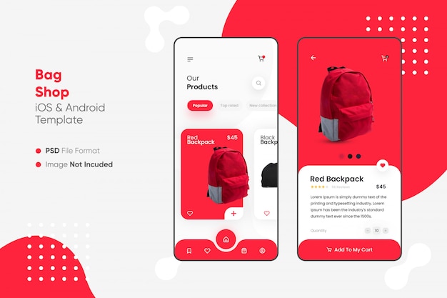 Conception de l'application de boutique de sacs