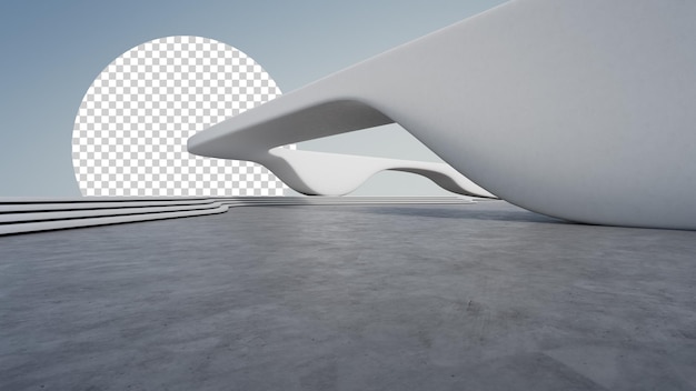 Conception architecturale abstraite d'un bâtiment moderne Plancher de stationnement vide et structure en béton