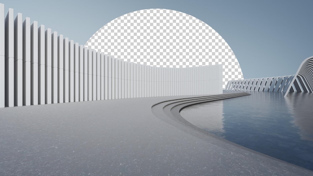Conception d'architecture abstraite d'un bâtiment moderne Plancher de parking vide et structure en béton