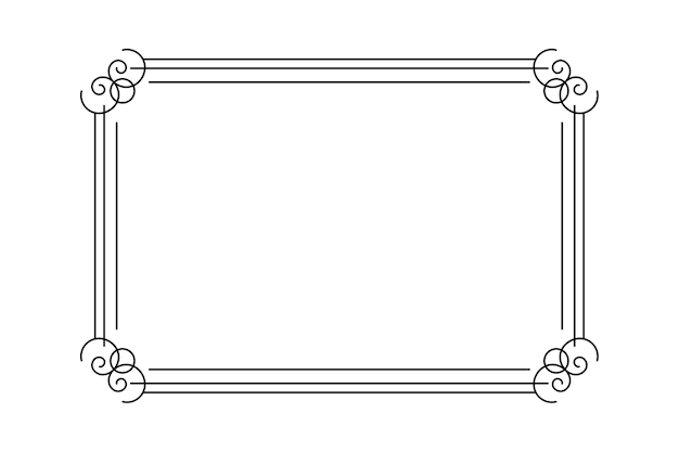 PSD conception artistique de la ligne de cadre noir