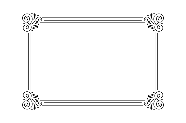 PSD conception artistique de la ligne de cadre noir