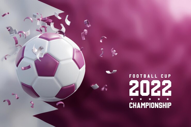 PSD conception de bannière de la coupe du monde du qatar 2022 ou conception de fond réaliste de la coupe du monde du qatar