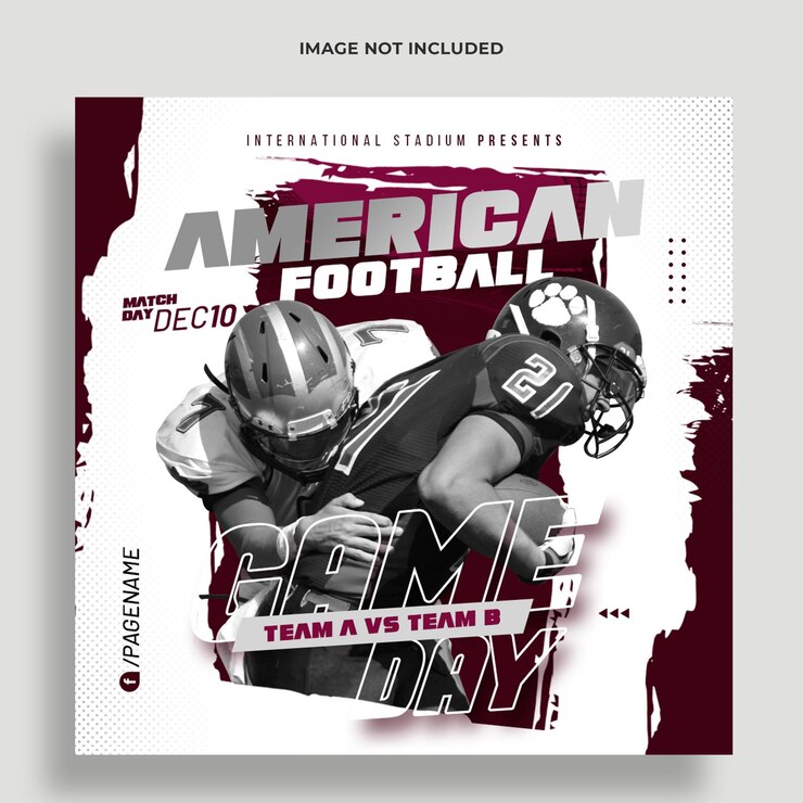 PSD conception de bannière de football américain