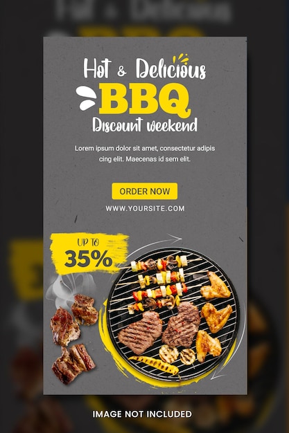 Conception de bannière Instagram barbecue