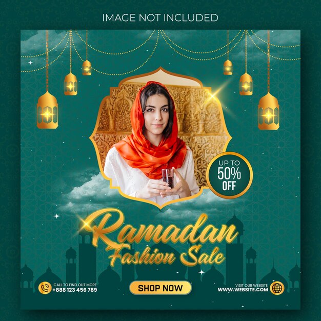 PSD la conception de la bannière de la mode ramadan kareem