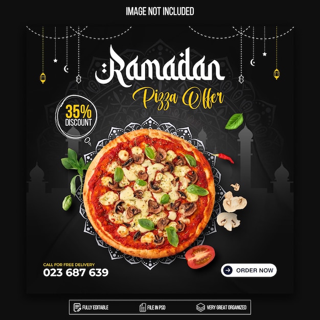Conception De Bannière De Nourriture Ramadan Modèle Facebook Et Instagram Psd Premium