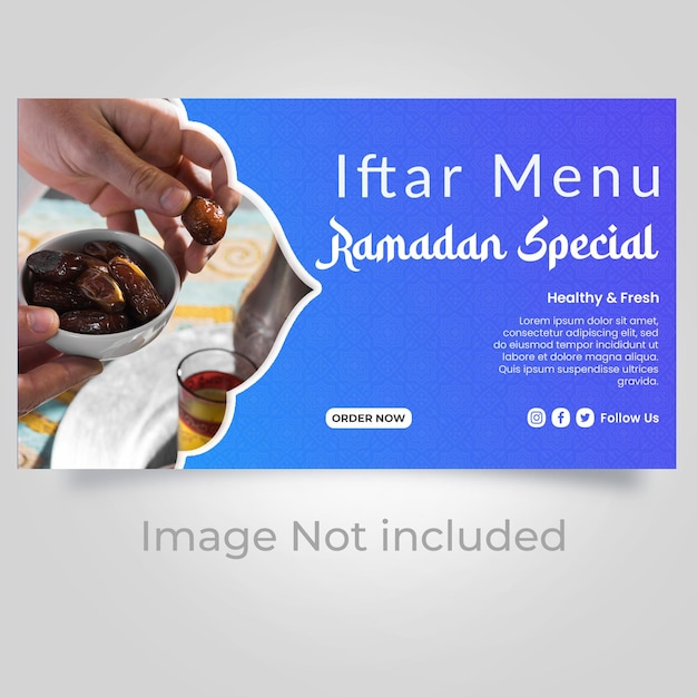 PSD conception de bannière web ramadan