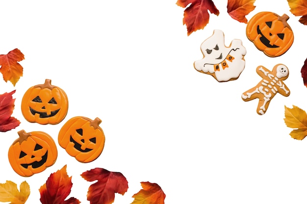 PSD conception de biscuits d'halloween isolée