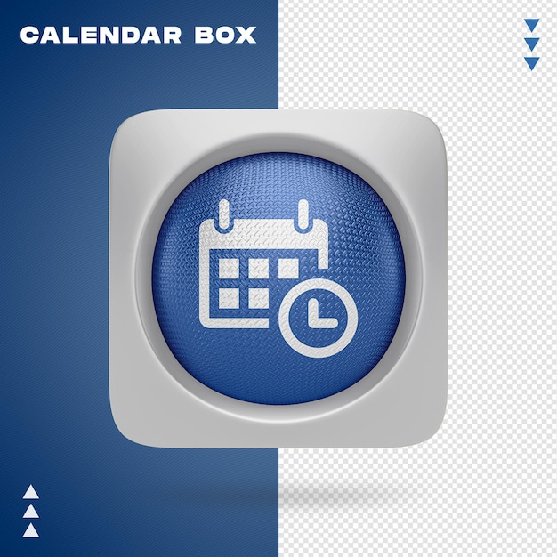 PSD conception de boîte de calendrier dans le rendu 3d