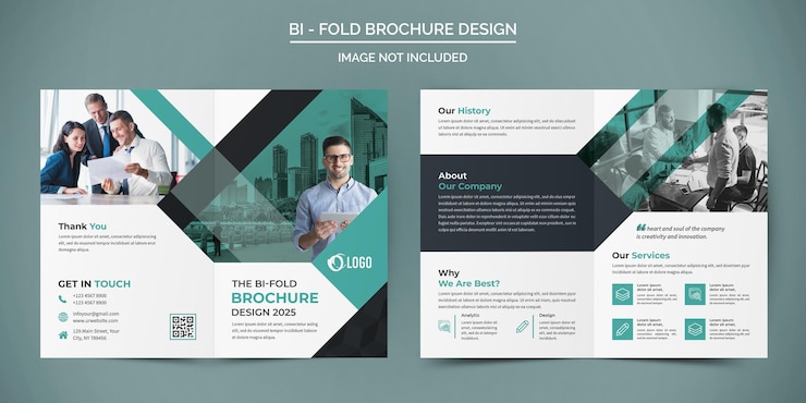 PSD conception de brochure d'entreprise à deux volets