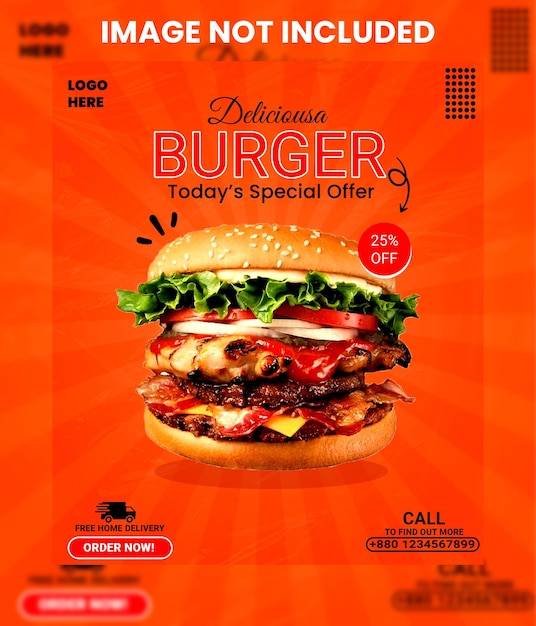 PSD conception de burger-flyers